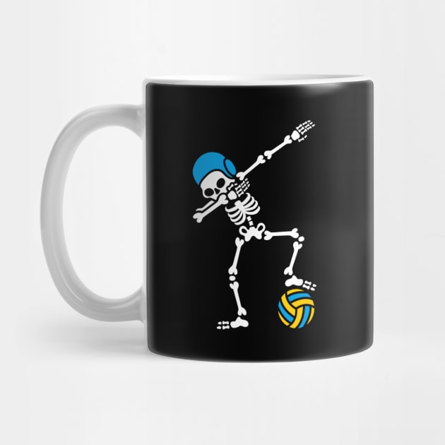 Dab dabbing skeleton Water polo Halloween by LaundryFactory